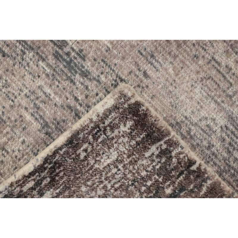 Hand Knotted Oriental Viscose Silk Carpet Modern Pictorial Multi-Colored Abstract Area Rug - 7' 6'' X 5' 7''