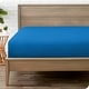 preview thumbnail 58 of 63, Bare Home Double Brushed Deep Pocket Fitted Sheet Twin XL - Medium Blue