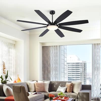72 Inches 8 Blades Ceiling Fan with Light for indoor or Outdoor Patio Garage Large Living Room - 72 Inches