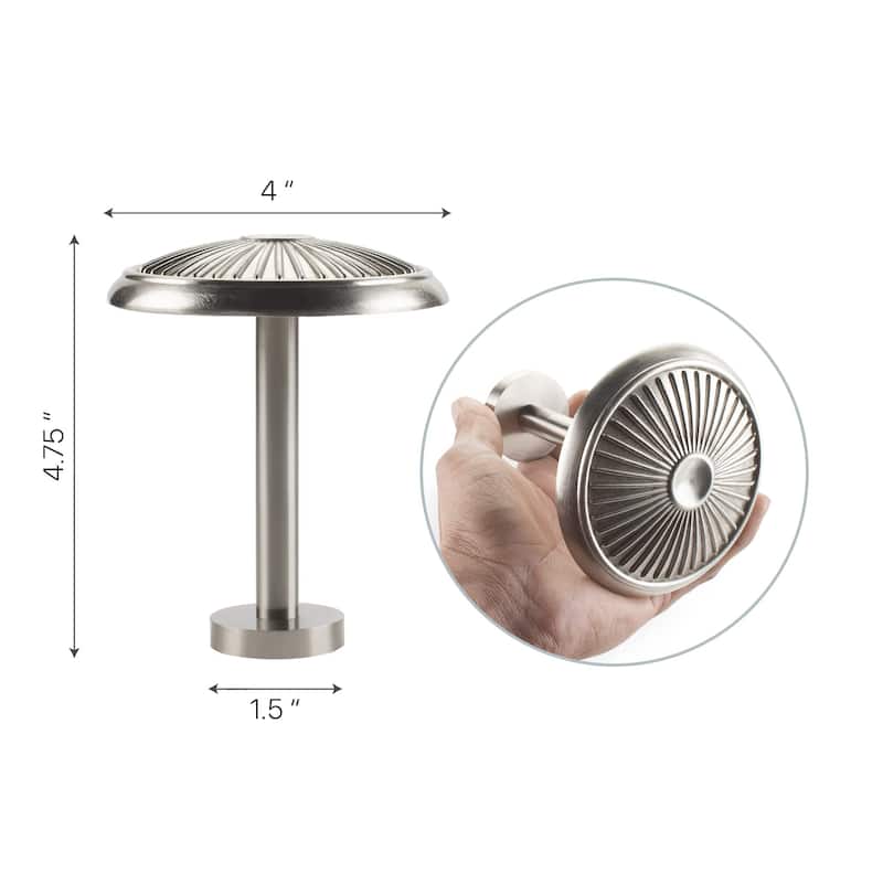 Deco Window 2 Pcs Curtain Holdback Wall Mounted Metal Drapery Disc Hook for Curtains, Sheer, and Blackout Panels. - 4.75"