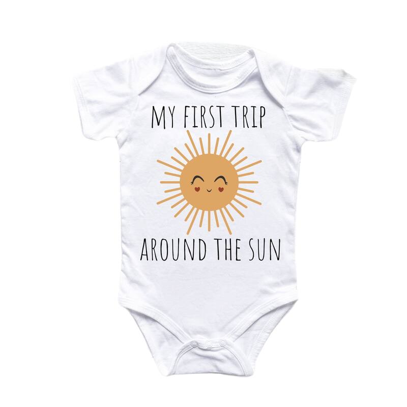 1st Birthday Sun - Baby Boy Girl Clothes Infant Bodysuit Funny Cute Newborn - White - 3-6M