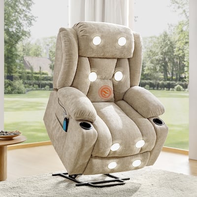 Rupert Modern Power Lift Assist Oversized Massage Recliner by HULALA HOME