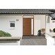 preview thumbnail 7 of 17, Exterior Prehung Metal-Plastic Door Frosted Glass Manux 8111 Walnut Side & Top Sidelite 52x94 Lefthand Inswing