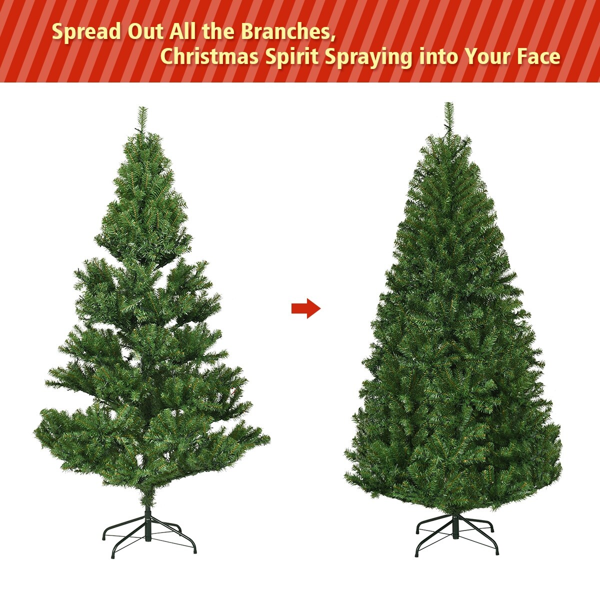 Shop Costway 6ft Pre Lit Artificial Christmas Tree Hinged 350 Led Lights On Sale Overstock 18513348