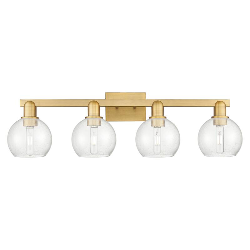 Innovations Lighting Endless Possibilities Arcadia - Athens - 4 Light 33" Bath Vanity Light - Brushed Brass/Seedy