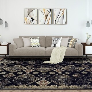 Superior Mayfair Distressed Damask Indoor Runner or Area Rug