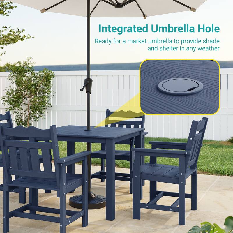 HIPS Outdoor Dining Set All-weather Patio Table and Chairs(Set of 5)