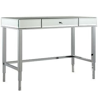 X Base Beveled Mirrored Accent 1-drawer Desk