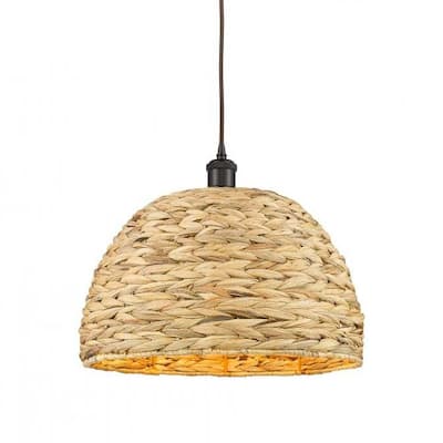Innovations Lighting 516-1P-14-16 Woven Ratan Pendant Woven Ratan 16"