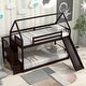 preview thumbnail 19 of 25, Wooden Modern Twin over Twin House Bunk Bed with Slide and Storage Staircase, Featuring a pitched roof and wall section. Brown