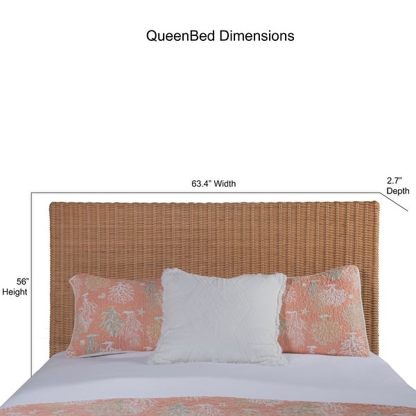 Abby White Washed Cane Panel Bed Queen - The Design Tap