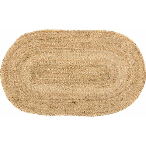 Natural Jute Rug Oval w/ Pad 27x48 - 27" x 48" Oval