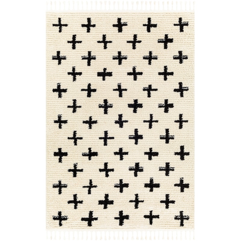 Livabliss Casual Casablanca Shag Graphic Area Rug