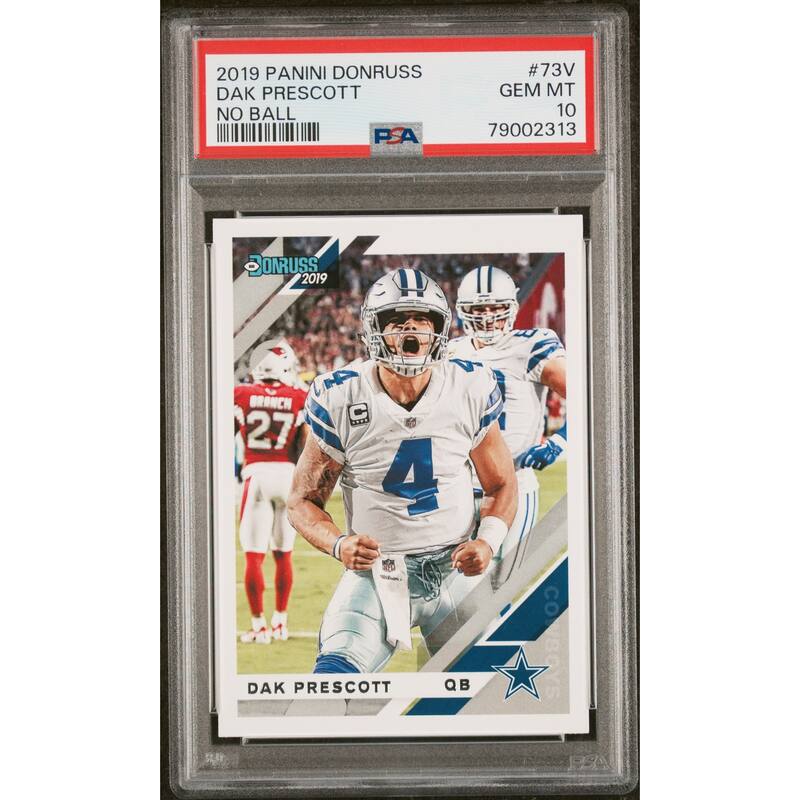 Dak Prescott 2019 Panini Donruss No Ball Football Card #73V Graded PSA 10 - 8'6" x 11'6"