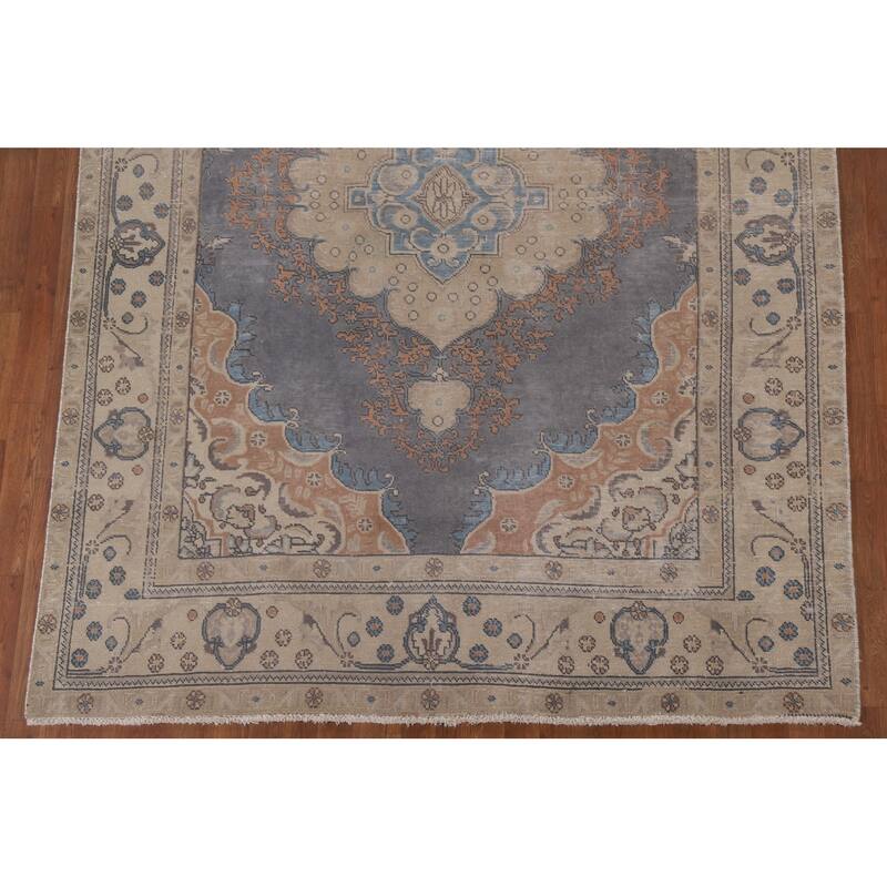 Over-Dyed Tabriz Persian Antique Area Rug Handmade Wool Carpet - 6'7" x 9'6"