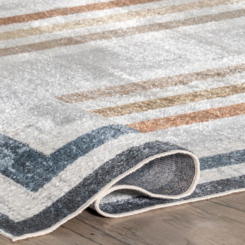 Nuloom Alienor SpinClean Striped Machine Washable Area Rug