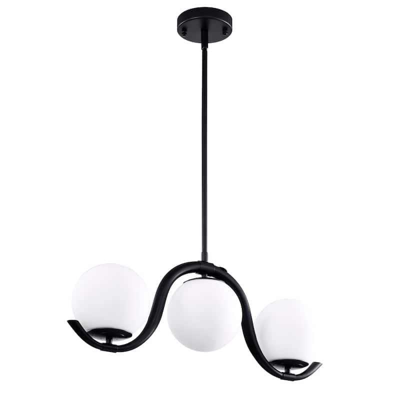 Zani 24 Inch Opaque Glass Wave Pendant 3-Light