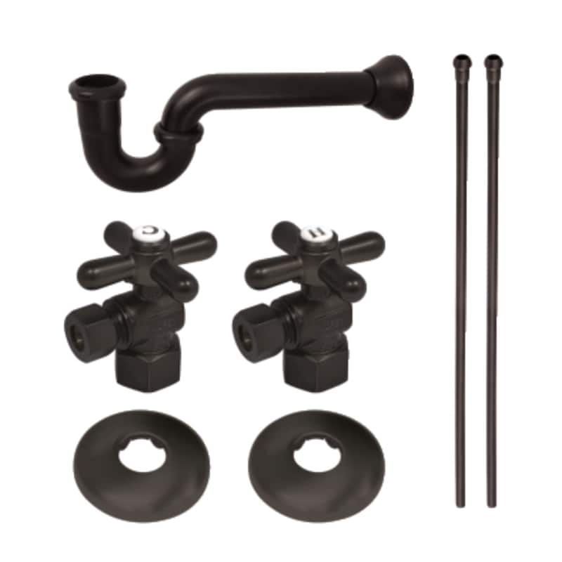 Gourmet Scape Plumbing Supply Kit with 1-1/2" P-Trap - 1/2" IPS Inlet x 3/8" Comp Oulet - Oil Rubbed Bronze
