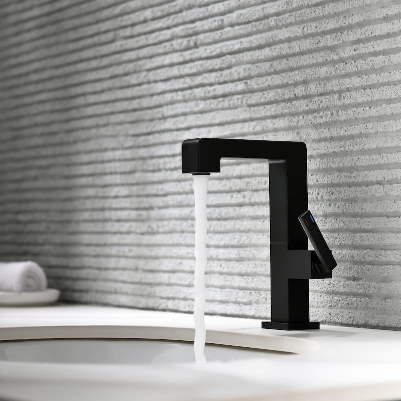 7.8"-11.8"H Solid Brass Single Handle Single Hole Bathroom Sink Faucet
