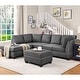 preview thumbnail 4 of 38, L-shape Reversible Sectional Sofa with Storage Ottoman Rivet Ornament