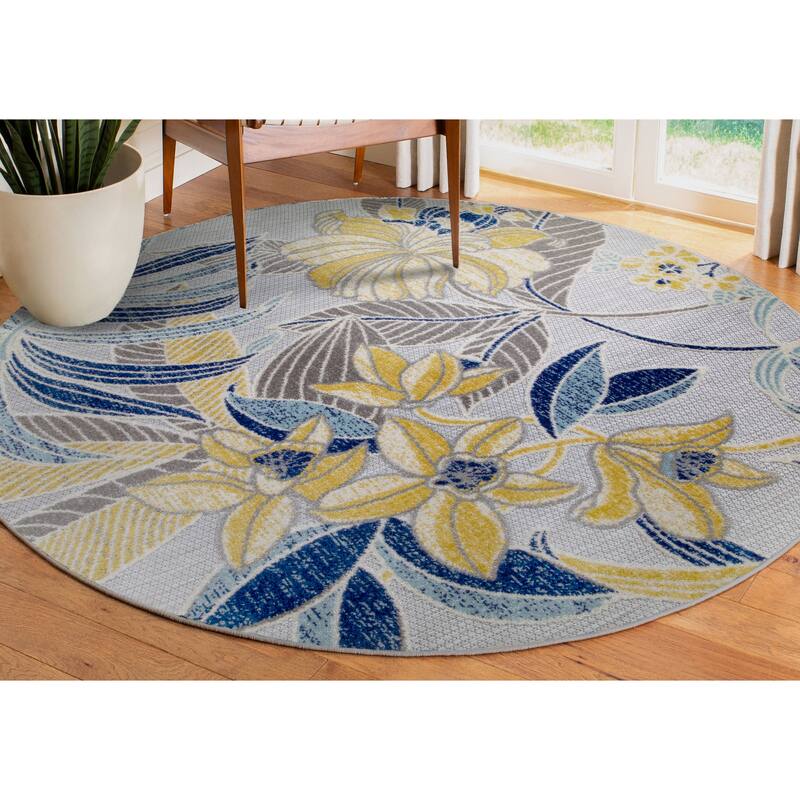 Leick Home 595231 Song Floral Indoor Outdoor Area Rug Runner 2'x8'