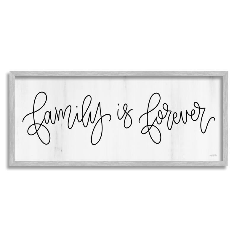 Stupell Family Is Forever Phrase Rustic Pattern Sign Framed Wall Art - White