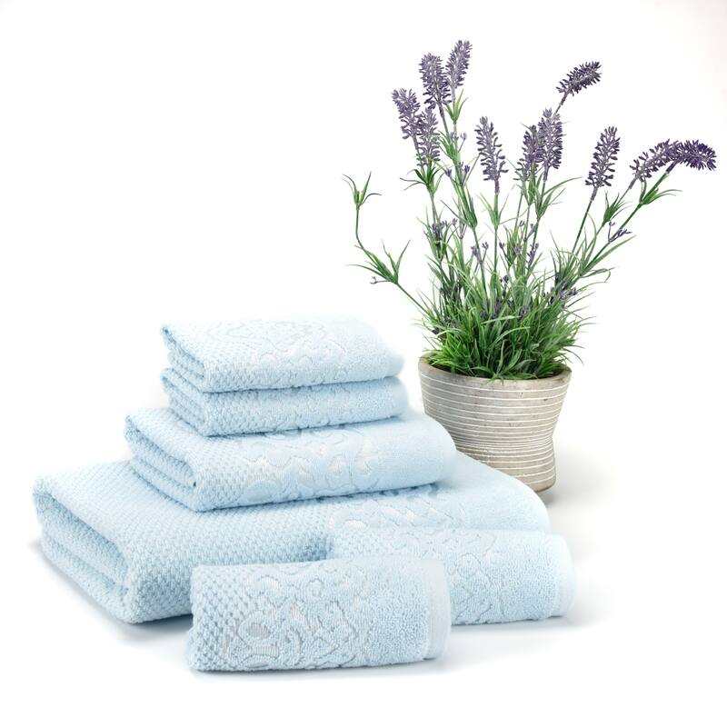 East'N Blue Galata Turkish Cotton Bath Towel Set (Set of 6) - (1 Bath Towel, 1 Hand Towel, 4 Washcloth)