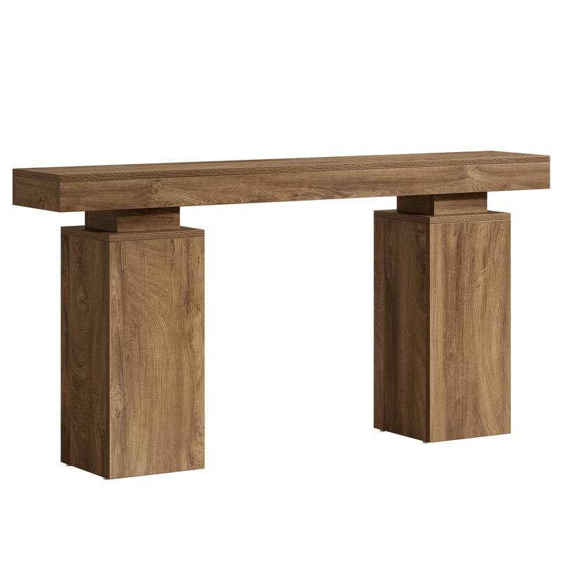 63-Inch Console Table, Wooden Entryway Table, Long Sofa Table for Hallway, Living Room, Foyer, Entrance