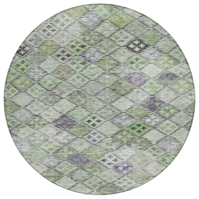 Machine Washable Indoor/ Outdoor Boho Modern Chantille Rug