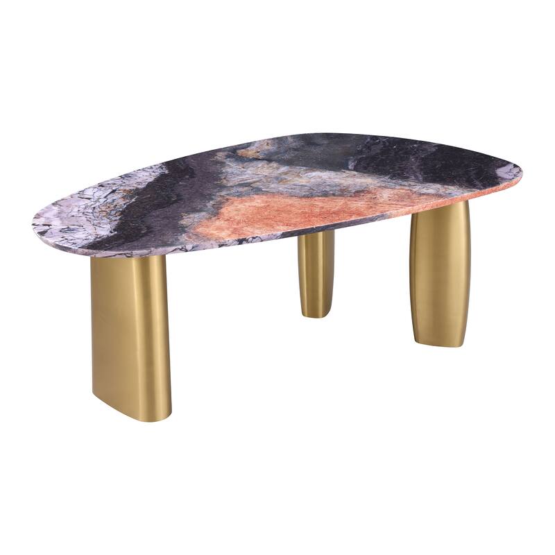 Furniture of America Luvien Modern 5-Piece Colorful Sintered Stone Top Oval Dining Table Set