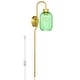 preview thumbnail 7 of 11, Adrienne River of Goods Green Glass and Metal Retro Wall Sconce - 5.375" x 8.625" x 32.25"