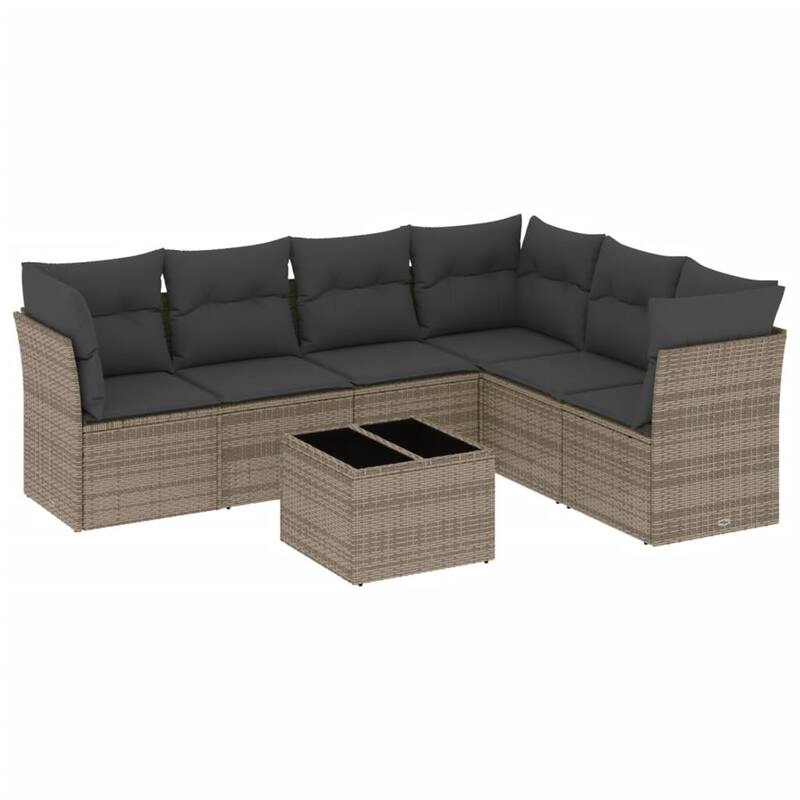vidaXL Garden Sofa Set Grey PE rattan Large Modular Garden Sofa Set - 21.7 x 21.7 x 14.6