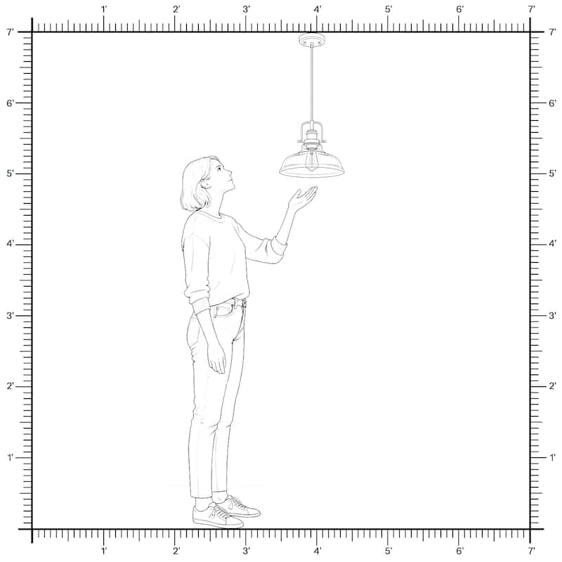 Clear Glass Dome Pendant Light Farmhouse Style