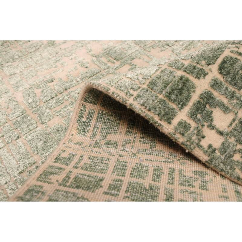 ECARPETGALLERY Hand-knotted Legacy Dark Green Silk, Wool Rug - 2'7 x 12'3