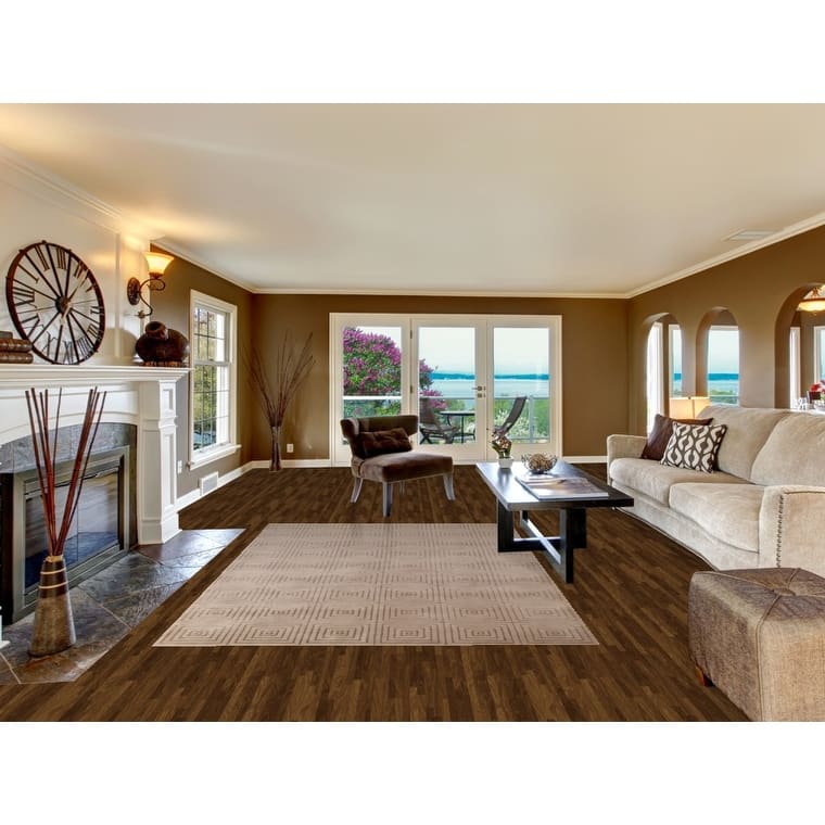 All-Over Geometric Nepalese Modern Area Rug Hand-Knotted Wool Carpet - 6'0"x 8'7"