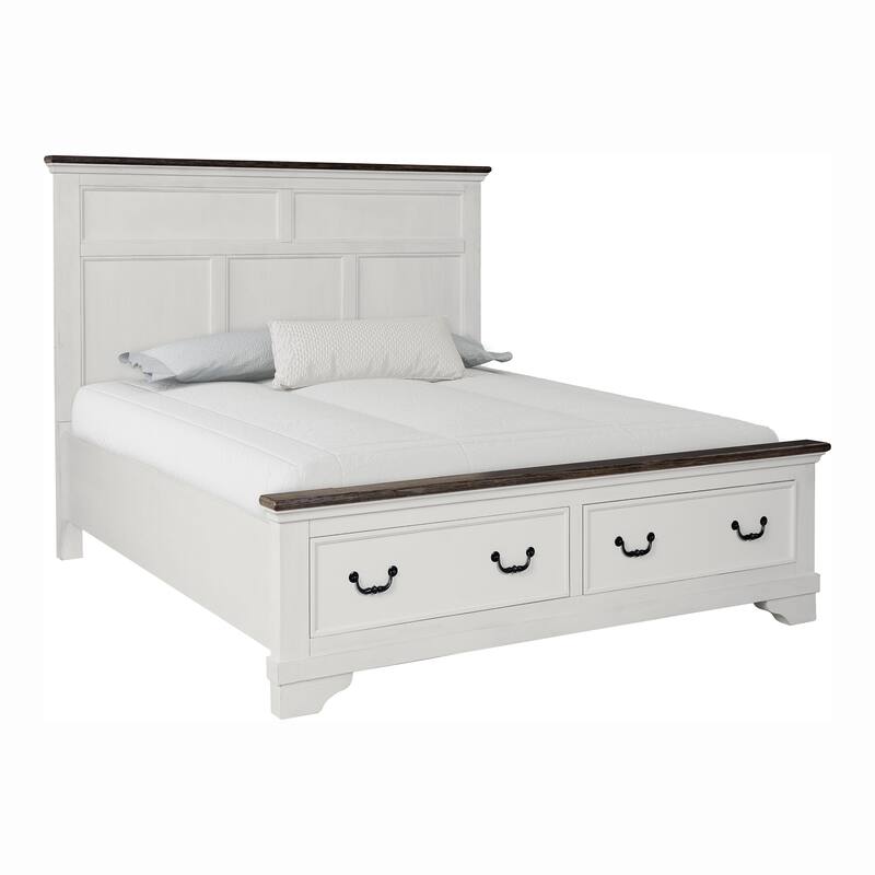 Furniture of America Eryndor Modern Farmhouse 3-Piece White Solid Wood Platform Bedroom Set