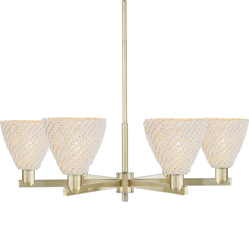 Innovations Lighting 716-6CR-12-24 Natural Ballston Dome Chandelier - Antique Brass / Natural