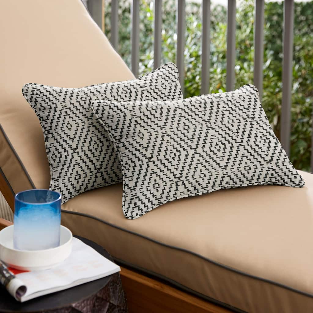 Sorra Home Sunbrella Boho Indoor/Outdoor Corded Pillows (Set of 2)