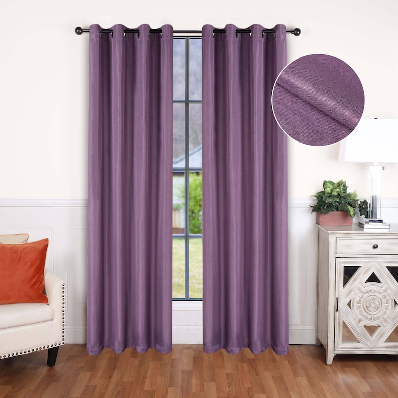 Superior Linen Washable Room Darkening Curtains, Set of 2 Panels - 52" x 84" - Wisteria