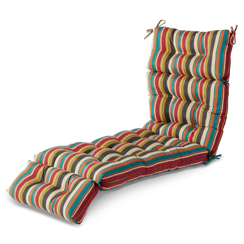 Greendale Home Fashions Global Outdoor Chaise Lounger Cushion - Sunset Stripe