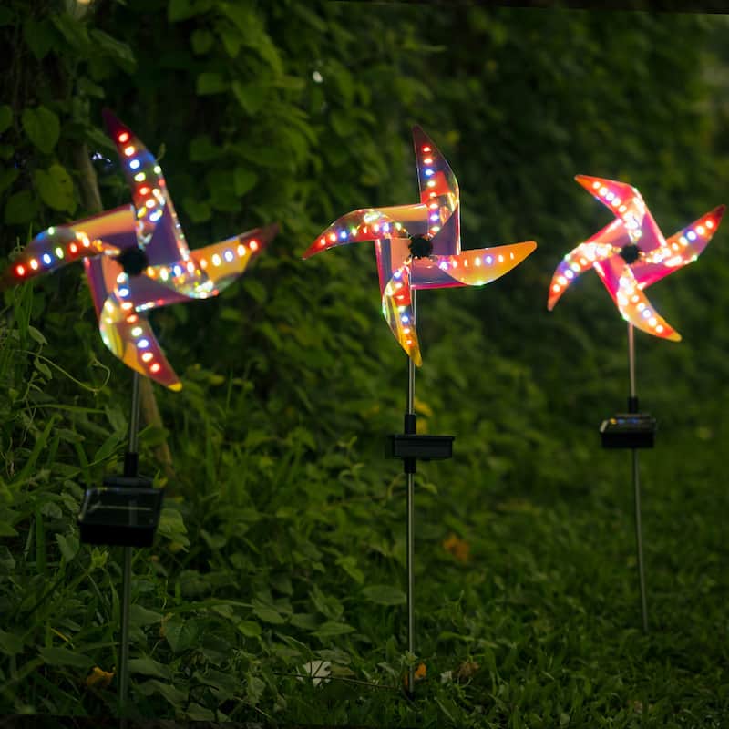 Solar Windmill Spinner Stake Yard Decoration