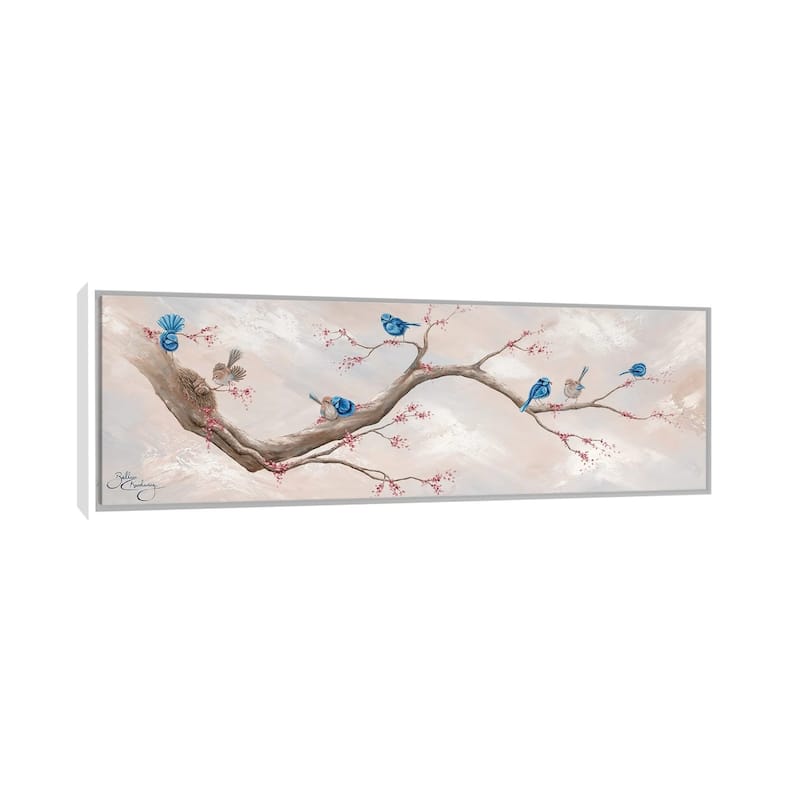iCanvas "Fairy Wren, Ventures" by Isabella Karolewicz Framed - 12x36 - White