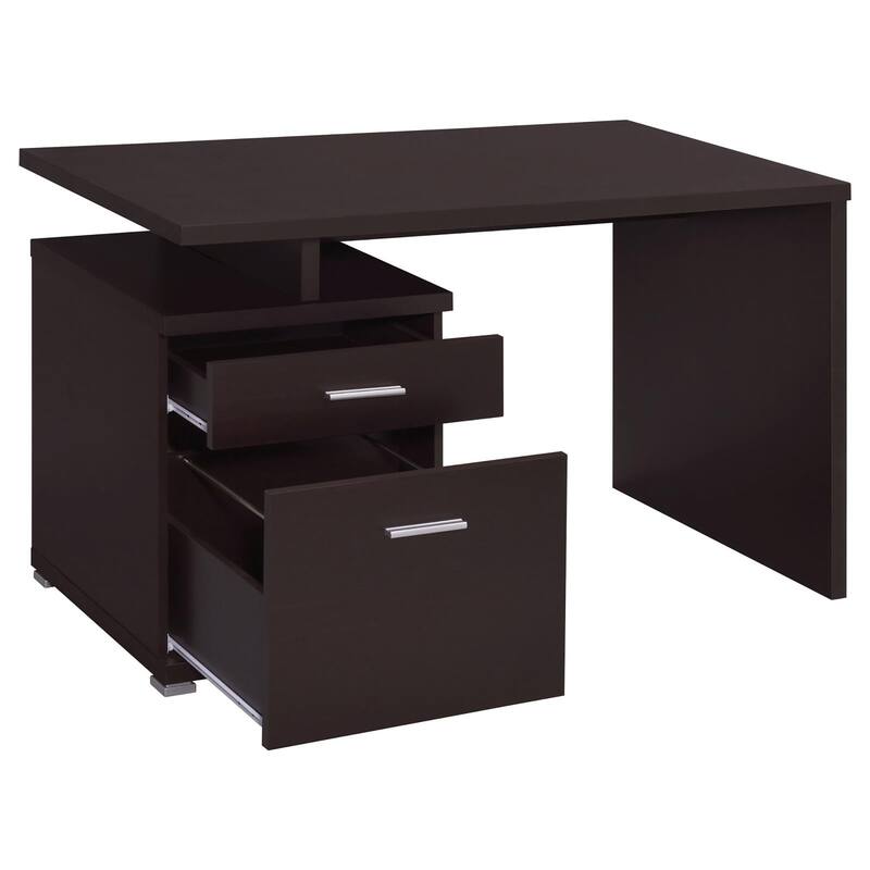 Modern 2-Drawer Office Desk with Flexible Reversible Setup and Ample Storage for Documents and Office Supplies