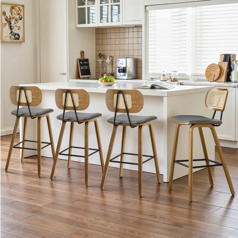 26-Inch Upholstered Counter/ Bar Stools Set of 2 or 3 - 35.1"H x 17.7"W x 19.5"D