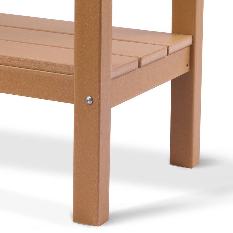 Laguna Hdpe All Weather Outdoor Patio Two Shelf Table