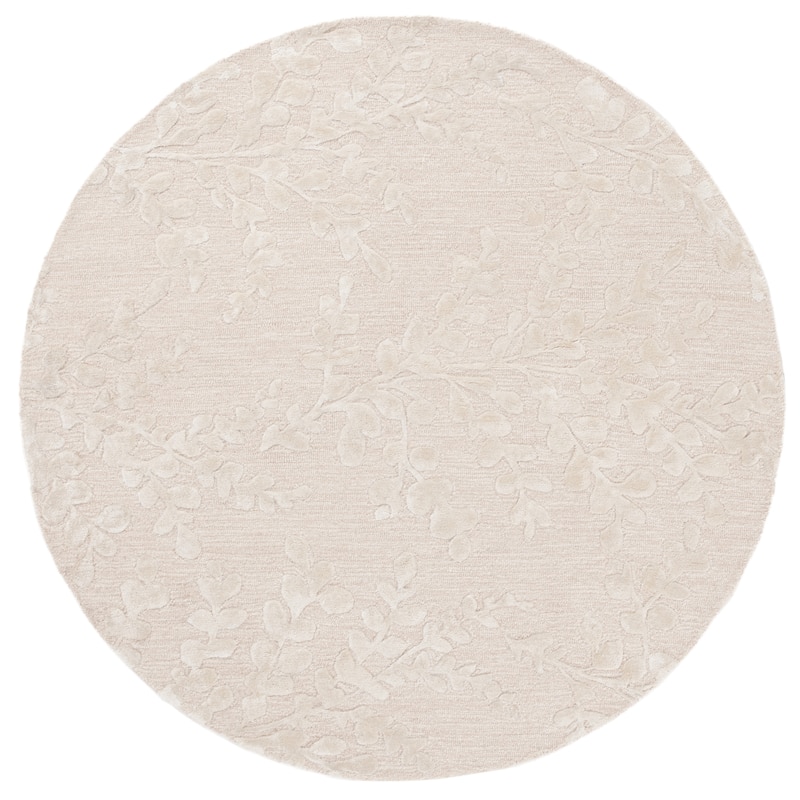 SAFAVIEH Handmade Glamour Liseta Modern Wool & Viscose Rug - 6' Round - Beige