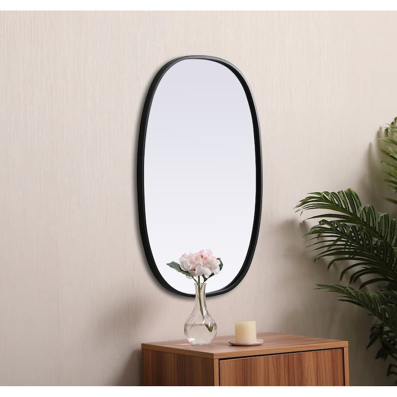 Indigo Home Metal Frame Oval Mirror 20x30 Inch