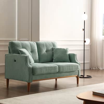 Waterproof Loveseat 2-Seater Sofa with USB Port and 2 Pillows