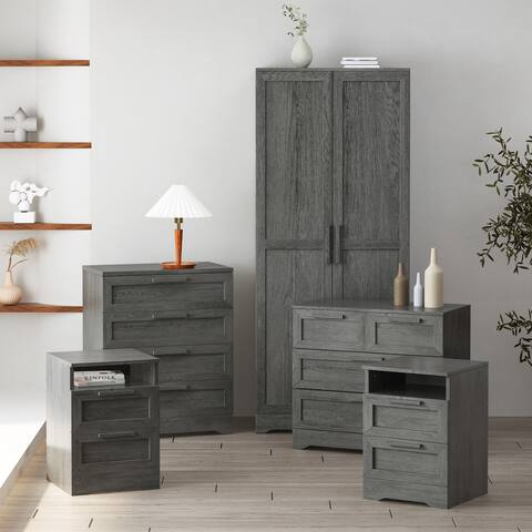 Danbury 5 Piece 2 Drawer Nightstand Bedroom Set by Christopher Knight Home