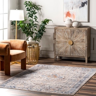 Nuloom Vintage SpinClean Medallion Machine Washable Area Rug